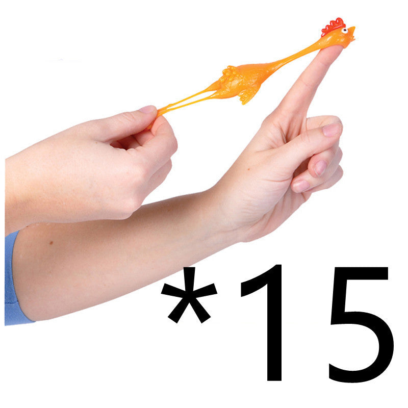 Catapult Launch Rubber Catapulted Chicken Toys Light Finger Prank Stretchy Flying Ejection Toy Slingshot Turkey Sticky ab0d1d