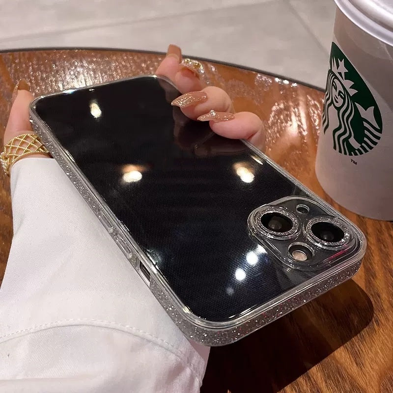 Glitter Frame Phone Case Transparent And Creative Mirror Glass Protective Cover ab11e97e a0d3 46b1 a5a4 022888264010