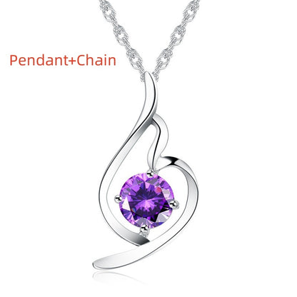 925 Sterling Silver Pendant Chain soft ladies fashion accessories pendant diamond silver jewelry Korean Korean Fashion Necklace - HD Wireless Product #9