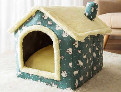 Foldable Dog House Pet Cat Bed Winter Dog Villa Sleep Kennel Removable Nest Warm Enclosed Cave Sofa Pets Supplies ab2e12f5 1c