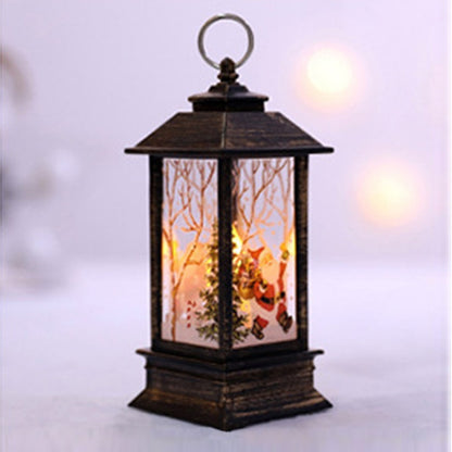 Christmas Portable Oil Lamp Santa Claus LED Night Lights Battery Powered Indoor Outdoor Hanging Lanterns Festive Party Decora