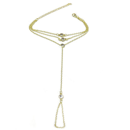 Round Zircon Finger Chain With Three Layers ab383cf0 f76a 4810 ac57 d9bd0d20685f
