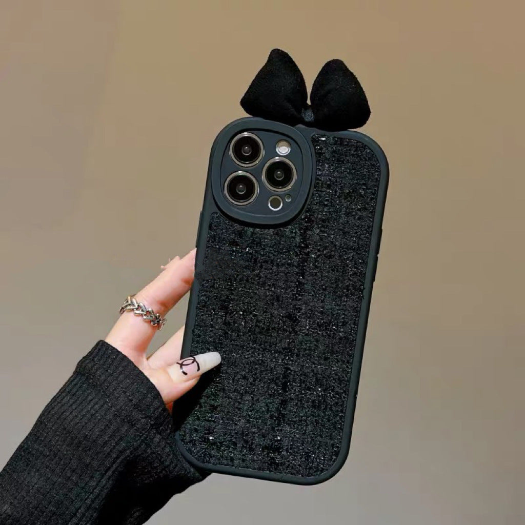 High-grade Black Classic Style Bow Phone Case - 图片 11