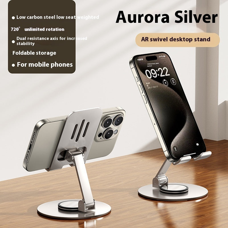 Metal Aluminum Alloy Rotating Mobile Phone Bracket Foldable Desktop - 图片 11