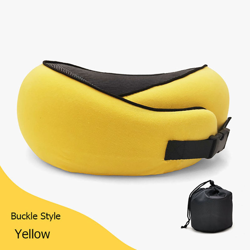 Travel Neck Pillow Non-Deformed Airplane Pillow Travel Neck Cushion Durable U-Shaped Travel Memory Cotton Nap Neck Pillow ab6