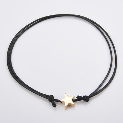 Waterproof Wax Wire Alloy Peach Heart Hand-woven Bracelet For Women aba8f766 6779 4780 8ae9 3f63e660b8e9