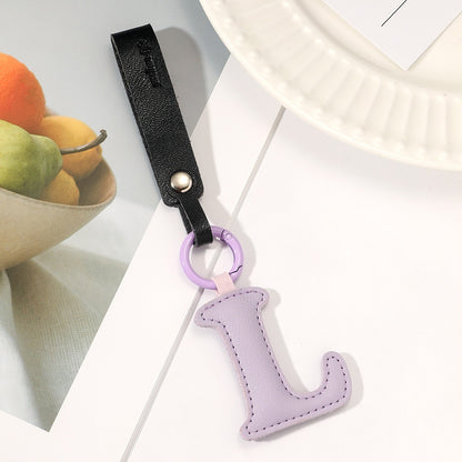 Fashion All-Match 26 Full Letter Leather Key Chain Pendant ababe745 8eec 4775 8777 59c0e95203af