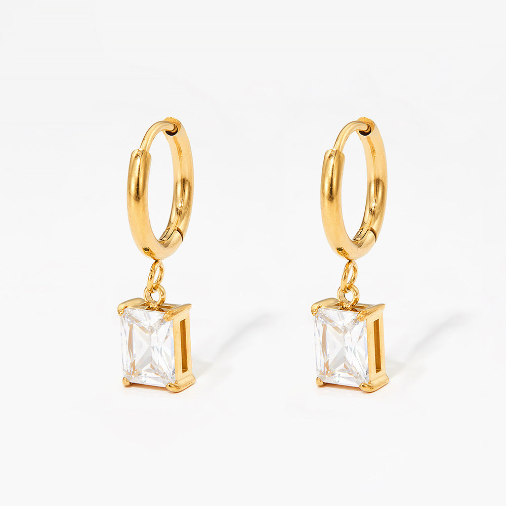 European And American Niche Normcore Bag Zircon Stainless Steel Geometric Simple Earrings For Women abb190bc 91ad 4487 9271 f
