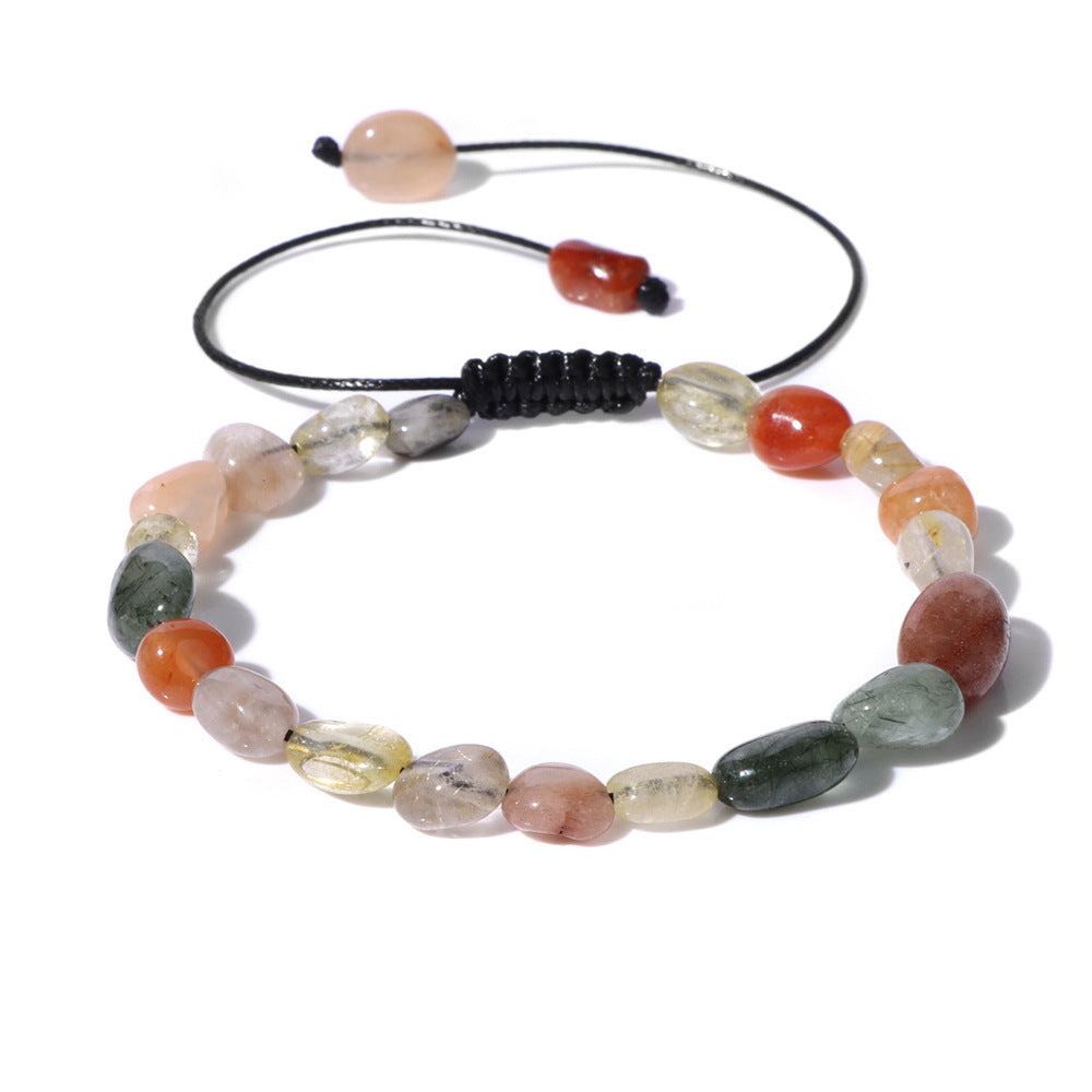 Natural Stone Traveling Irregular Beads Woven Bracelet abbcea24 c208 4dc0 a0ca deb285e02047