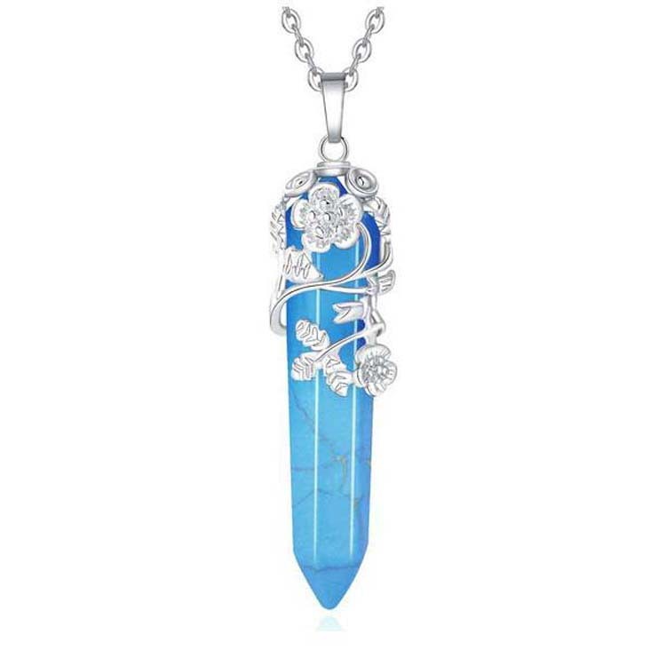 Fashion Natural Stone Crystal Rose Flower Hexagon abda77d0 e4f7 4d66 99a4 881b2254f427