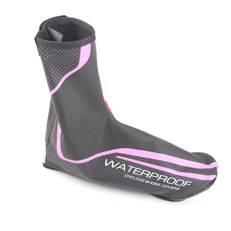 Factory PU Windproof Waterproof Shoes Set Lock Shoe Cover Winter Warm Fabric Mountain Bike Riding Waterproof Shoe Cover abed5