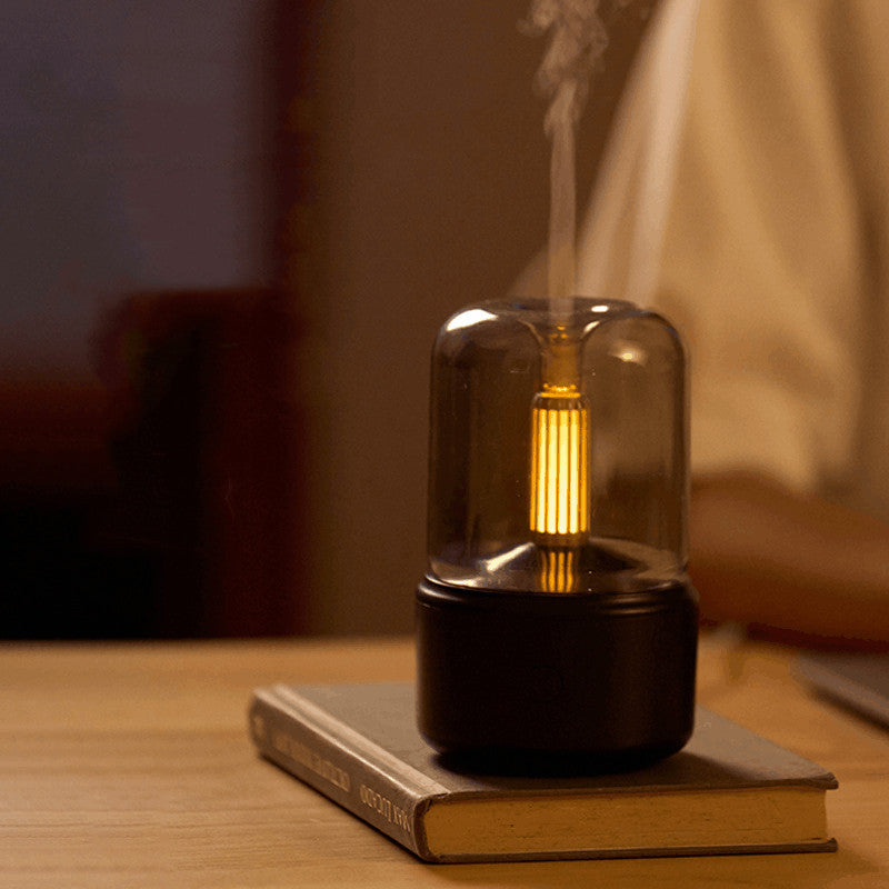 Atmosphere Light Humidifier Candlelight Aroma Diffuser Portable 120ml Electric USB Air Humidifier Cool Mist Maker Fogger 8-12