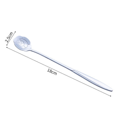Stainless Steel Korean Spoon Long Handle Cherry Blossom Stirring ac11241e 488d 45b5 8449 c0cddeb2fcd5