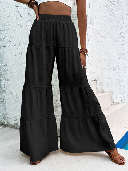 Women's Elegant Textured Casual Comfortable Long Pants ac116ede 90c0 4a0b 9b9c 6c2ad68936ec