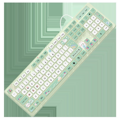 Milk Tea Rabbit Cute Chocolate Wired Keyboard - 图片 5
