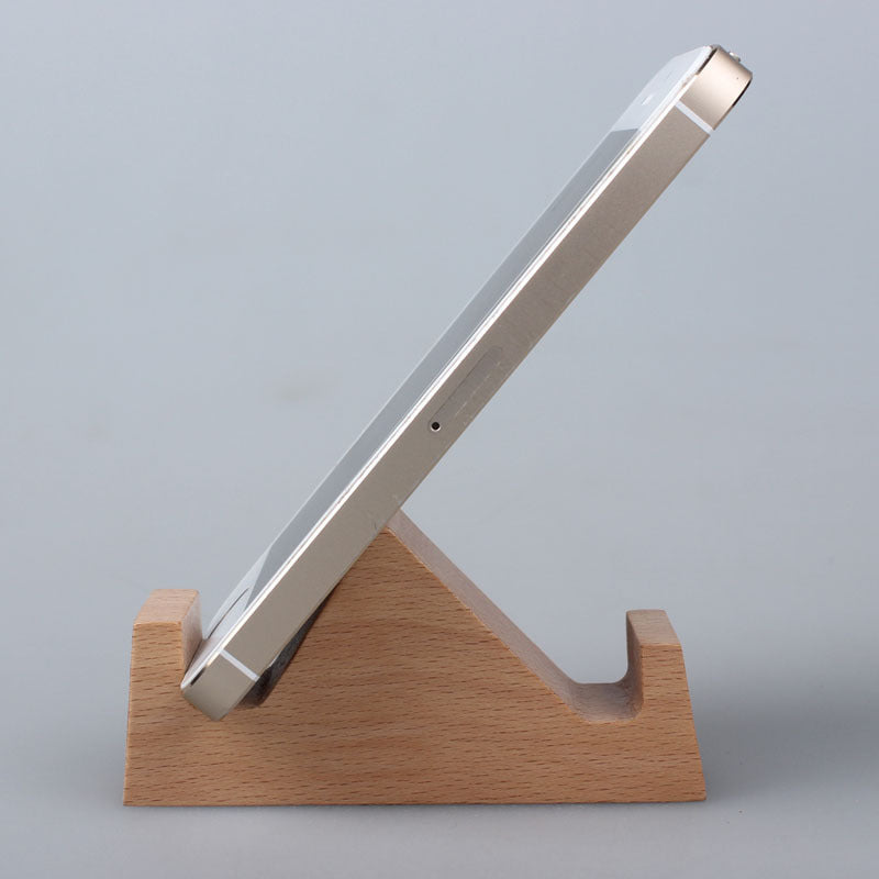 Creative  Mobile Phone Toma Back With Coin Beech Wood Lazy Phone Holder Custom Lettering - 图片 16