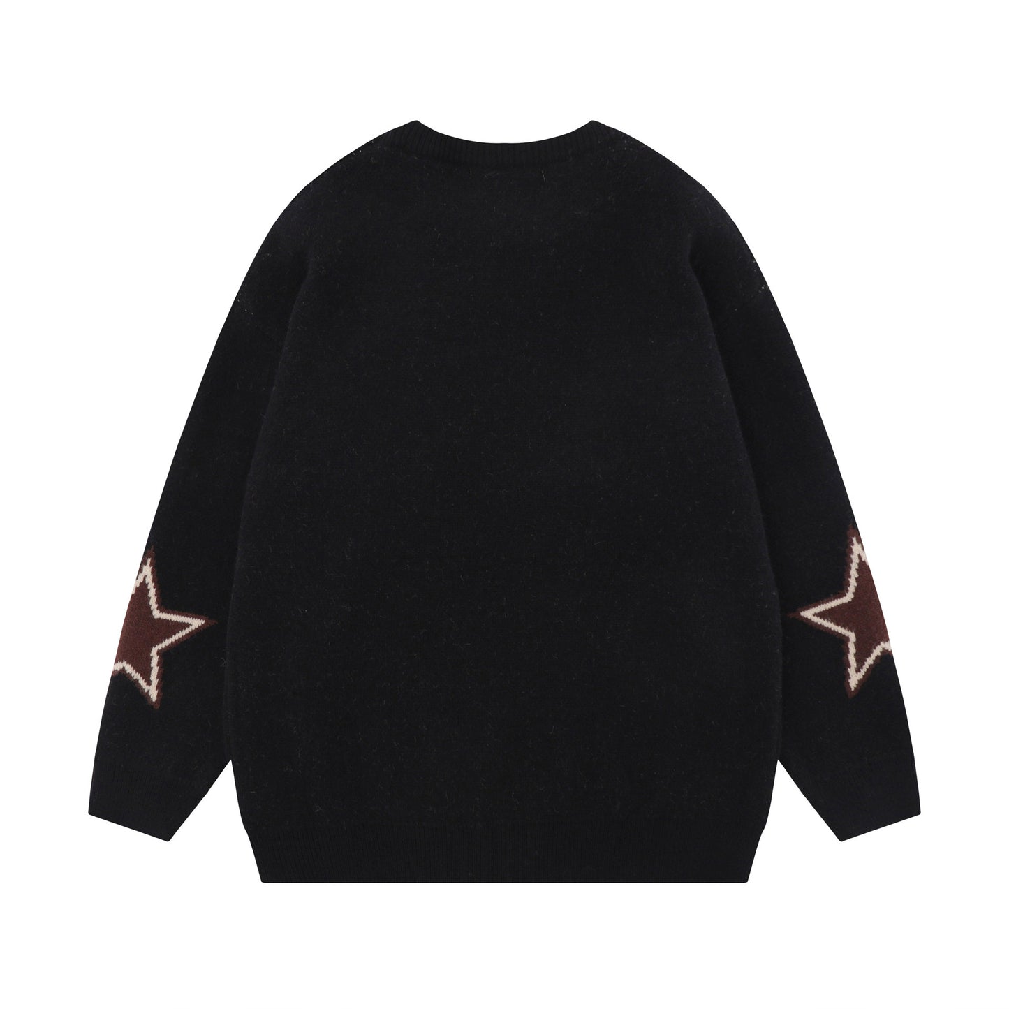 Vintage Star Letters Jacquard Round Neck Sweater ac251261 3374 4b3d a817 56957b3ec610
