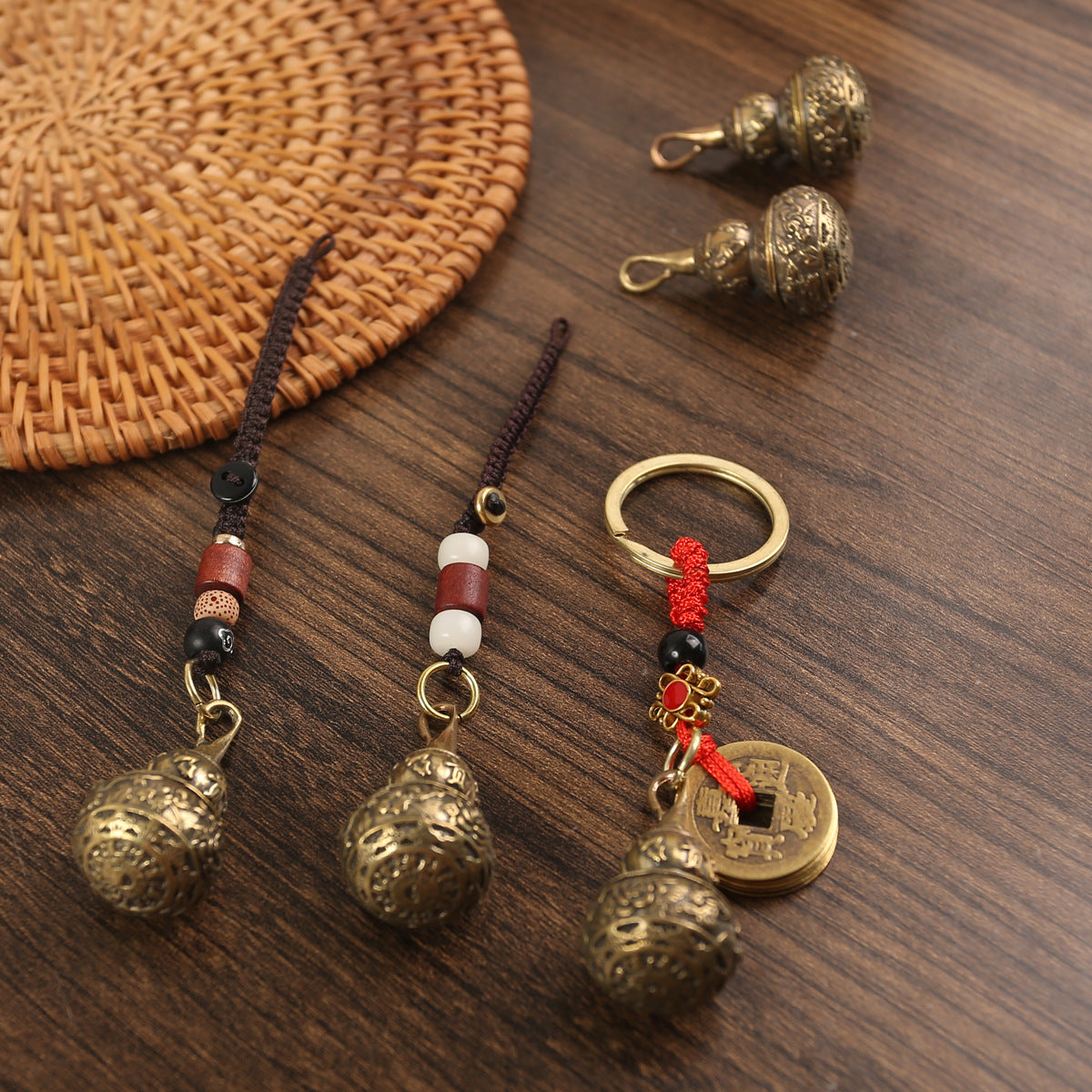 Retro Rich Gourd Middle Opening Pure Copper Keychain Pendant ac2962c9 faa5 412e 935e 63e8e14d780d