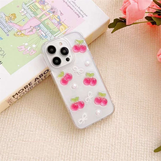 Epoxy Three-dimensional Cherry Bow Phone Case ac317ed1 e336 4a12 8820 8eb50fd8ab04