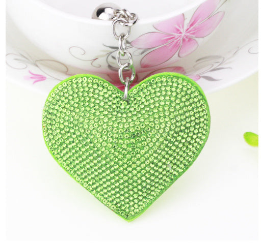 Peach Heart Hot Rhinestone Leather Advertising Keychain ac44f4c5 3044 41e8 b001 da8b3e5d0ee5