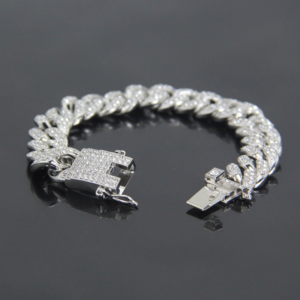 Full Rhinestone Cuban Bracelet Hiphop Men's Fashion ac4c2fe3 6c2c 4662 8e66 5b1bf1dd092b