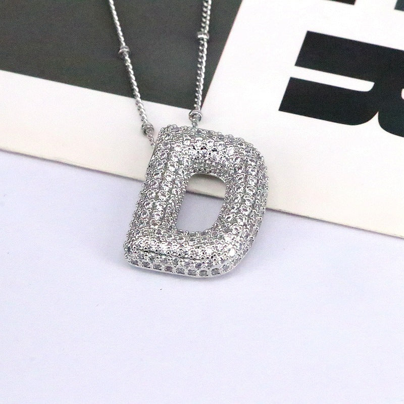 Brass Zircon Bubble Balloon Letter Pendant Necklace For Women ac4d9265 9b42 4fce b6f8 5ff5a6880544
