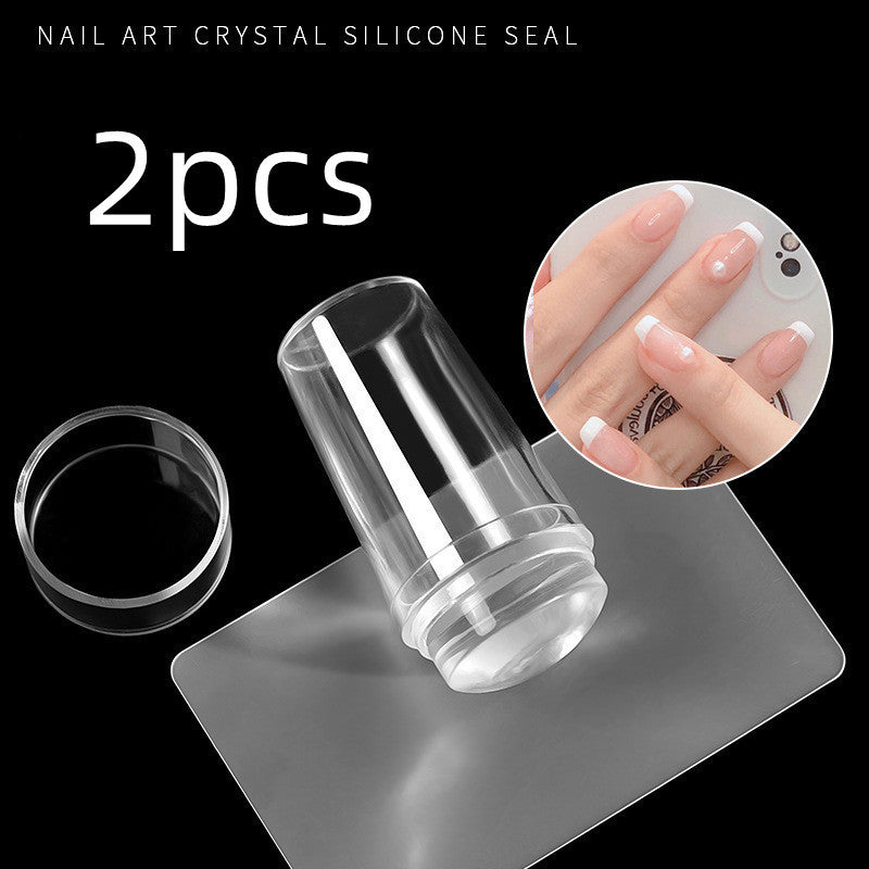 2.8cm Covered Nail Art Printing French Nail Seal Tool With Scraper - HD Wireless Product #7