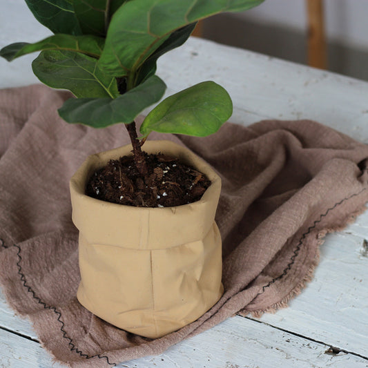 Cement Cloth Bag Flowerpot Imitation Leather Bag Simple Nordic Modern Creative Home Ins Style Green Plant Potted Pot ac6396d7