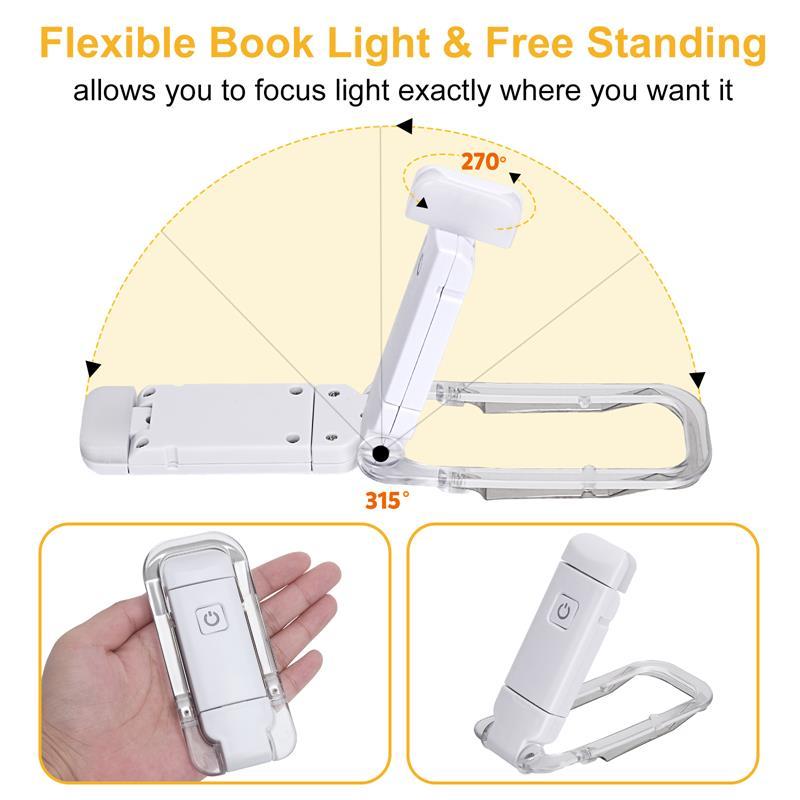 LED USB Rechargeable Book Reading Light Brightness Adjustable Eye Protection Clip Book Light Portable Bookmark Read Light ac6