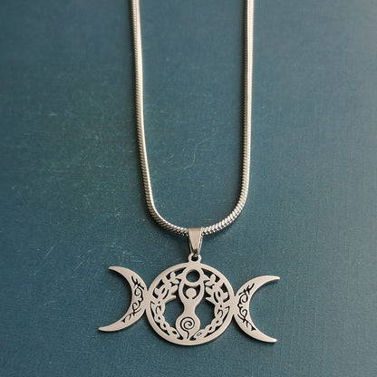 Triple Moon Celtic Knot Pendant Necklace ac8a2a65 4b5c 4b14 af62 292bea10b62a