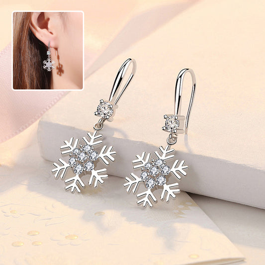 Temperament Snowflake Earrings With Rhinestones Fashion Personalized Christmas Earrings For Women Jewelry acaef0bc faba 4648 