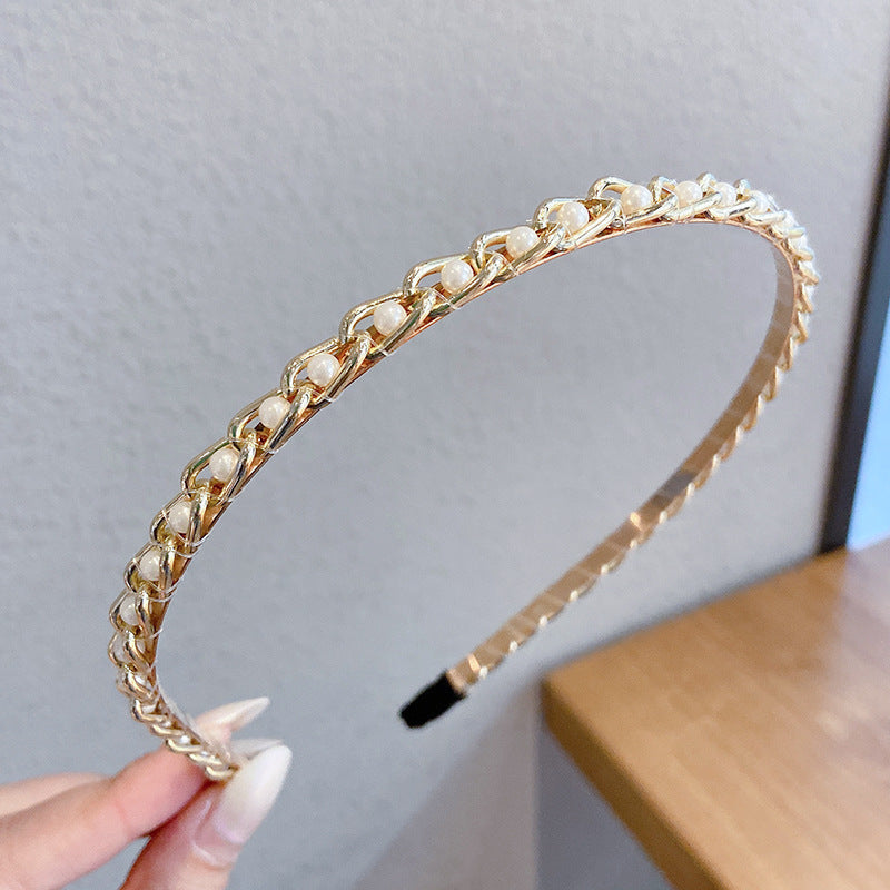 Sen Simple Pearl Thin Headband Hair Accessories Headband acb310c0 846f 48fd 8264 0552046ca047