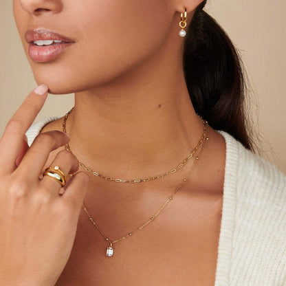 Rectangular 12month Birthday Stone Pendant Colorful Zircon Clavicle Chain acd106e1 c397 4900 8a96 d8e8e0462381
