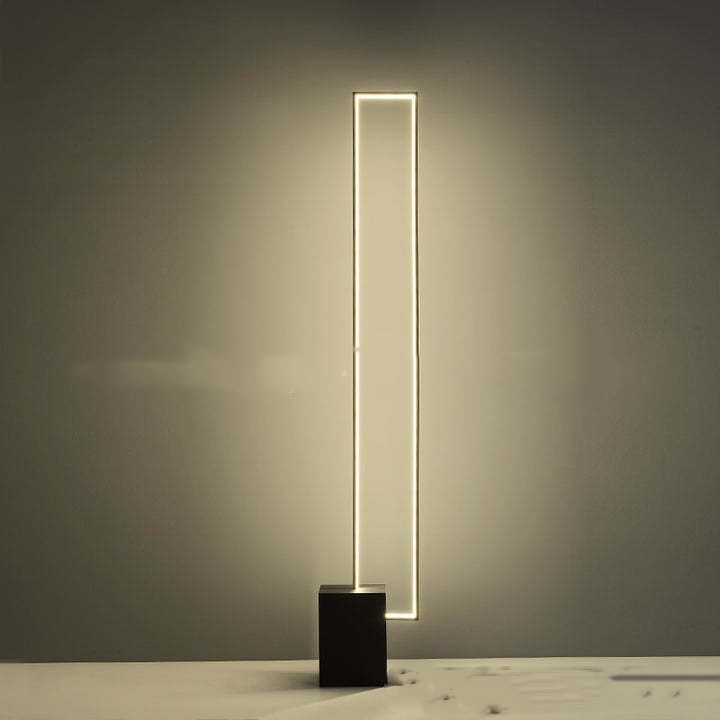 Minimalist Sand Black Floor Lamp Quadriboid Base Square Light Body acf20c20 1d6b 4507 8db4 75f39f165ffa