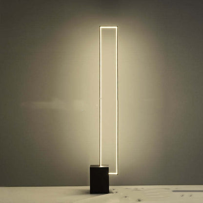 Minimalist Sand Black Floor Lamp Quadriboid Base Square Light Body acf20c20 1d6b 4507 8db4 75f39f165ffa