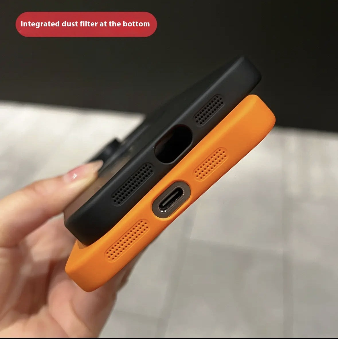Metal Lens Frame Frosted Phone Case - 图片 4