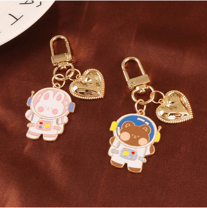 Cartoon Space Rabbit Space Bear Alloy Keychain Pendant acfb8c6e a455 47a3 a54d 9a0a227b0ce3