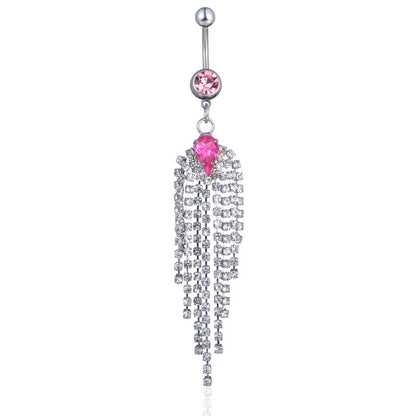 European And American Popular Piercing Jewelry Tassel Water Drop Belly Ring acfe2859 c801 4503 92b3 819166554658