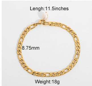 Fashion 18K Gold Plated Stainless Steel Anklets acffd067 f654 491a 8a0e 1f7a7634a198