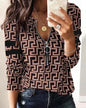 Fashion Printed Long-sleeve Zipper New Casual Women's Top ad04ec4f c3f4 4358 b418 7a1f7b40511b