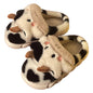 Cute Cow Animal Slipper For Women Girls Fashion Kawaii Soft Fluffy Winter Warm Slippers Woman Cartoon Milk Cow House Slippers