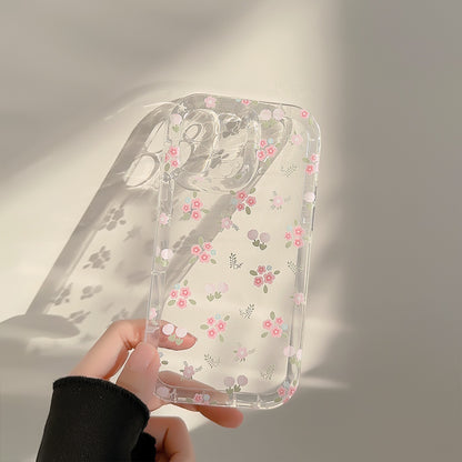 Crushed Flower Flowing Sand Stand Phone Case Transparent - 图片 5