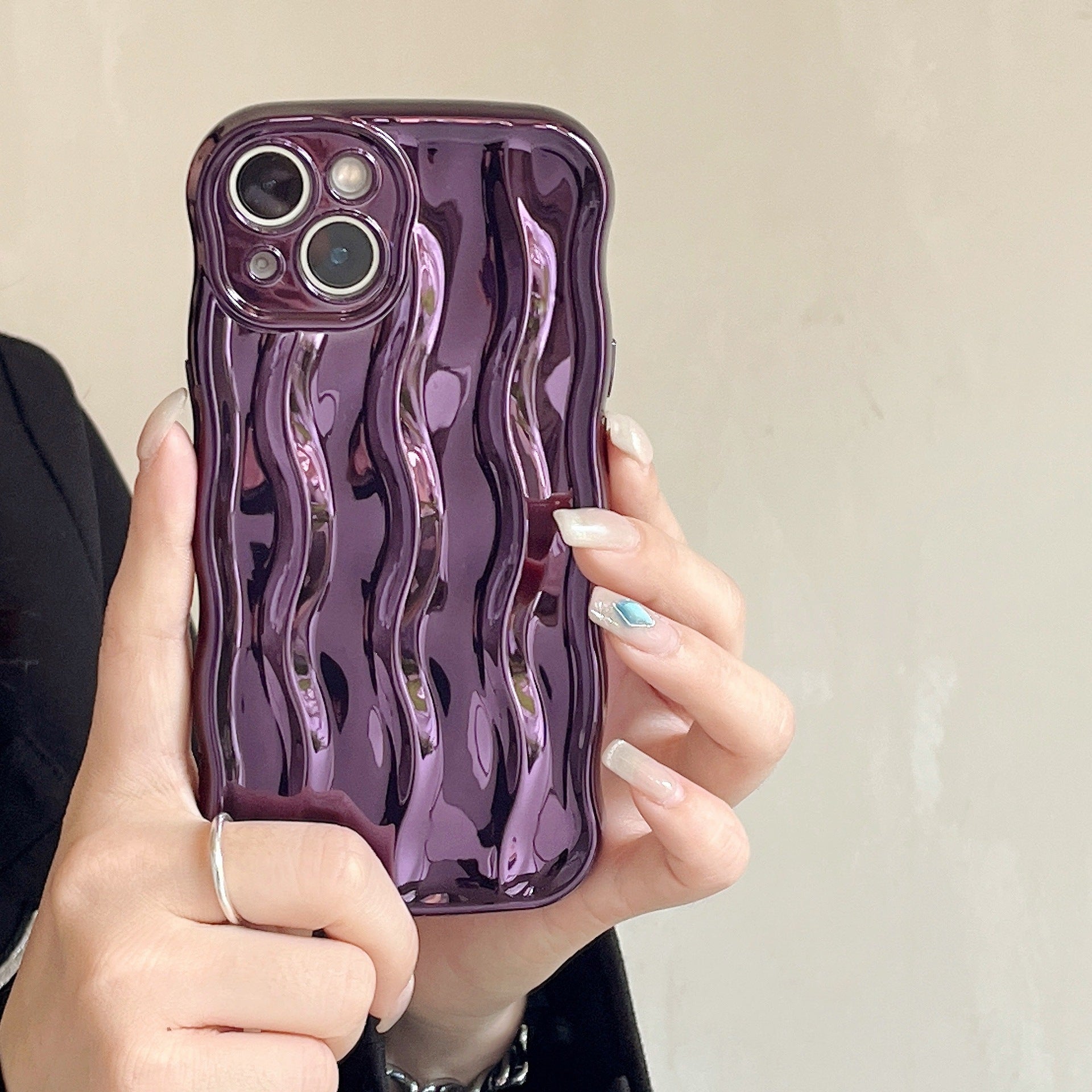 Electroplating Water Ripple Suitable Phone Case Solid Color ad23070e 504c 456a 888f 25f731462498