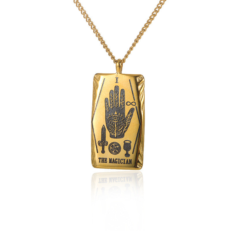 New Personalized Simple Stainless Steel Square Card Necklace ad3fd408 b933 44e1 bebe 7061936a44df
