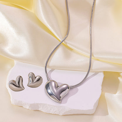 Stainless Steel Necklace Earrings Women's Jewelry Suit ad42f36c 590f 44d4 983e baefd9534b2d