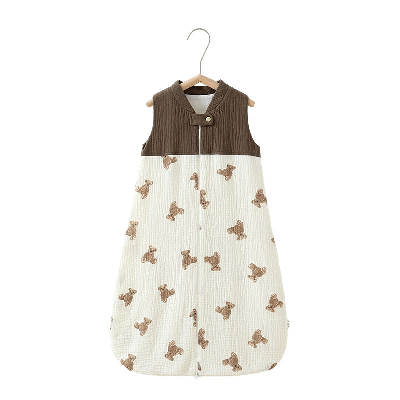 Baby Sleeping Bag Double Layer Patchwork Stand-up Collar Gauze Waistcoat Sleeping Bag ad47c133 00c2 4bdf 9eec 1052c6305755