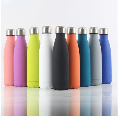 Insulated Stainless Steel Water Bottle Mug Rubber Painted Surface Vacuum Flask Coffee Cup Bottle ad4b9574 5757 4727 9b05 e69a