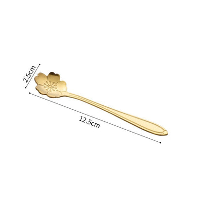 Stainless Steel Korean Spoon Long Handle Cherry Blossom Stirring ad5251ce eae1 4902 a8c1 717b52a61c34