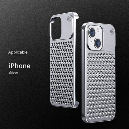 Aluminum Alloy Phone Case For 14 13 Pro Max Plus Hollow Heat Dissipation Anti-fall Full Body Shockproof Phone Cove ad5ea47c 5