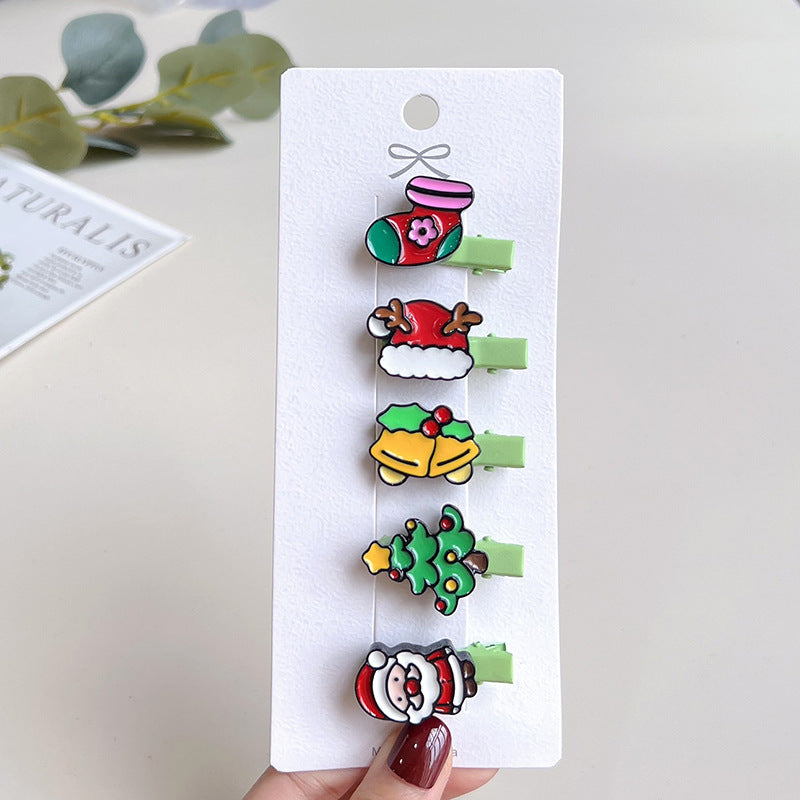 Christmas Hair Accessories Little Girl Christmas Tree Elk Barrettes ad63b096 b646 4f2a 8b2a db0ee50bee3f